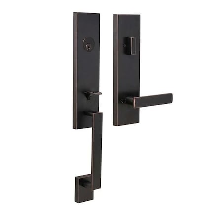 Weslock Leighton Single Cylinder Handleset with Utica Lever Trim with Adjustable Latch and Round and 02870-131SL2D